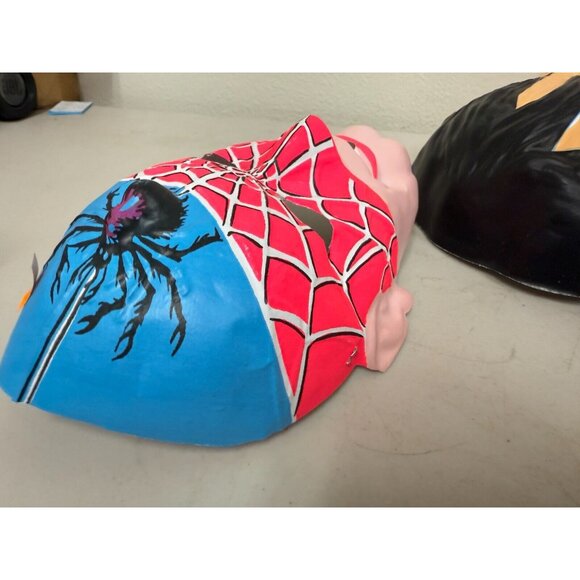 Lot of 2 Vintage Scary Halloween Dracula & Spiderman Mask Plastic elastic string - Picture 6 of 12